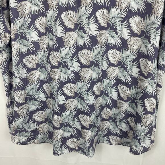 Rails Men's Carson Slate Aqua Tropic Palms Linen Short Sleeve Shirt Size XXL - Picture 5 of 7